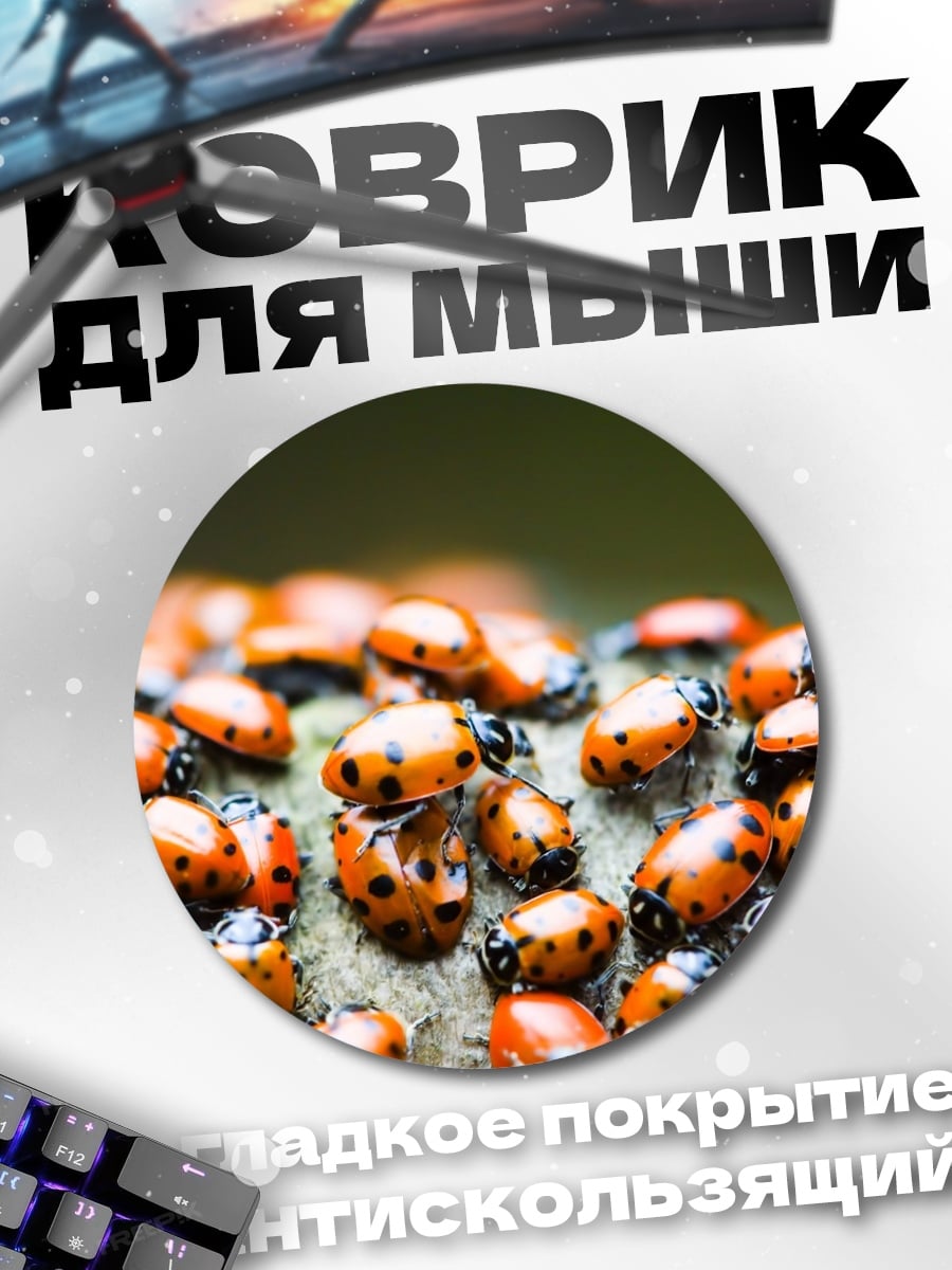 Коврик круглый Божьи коровки