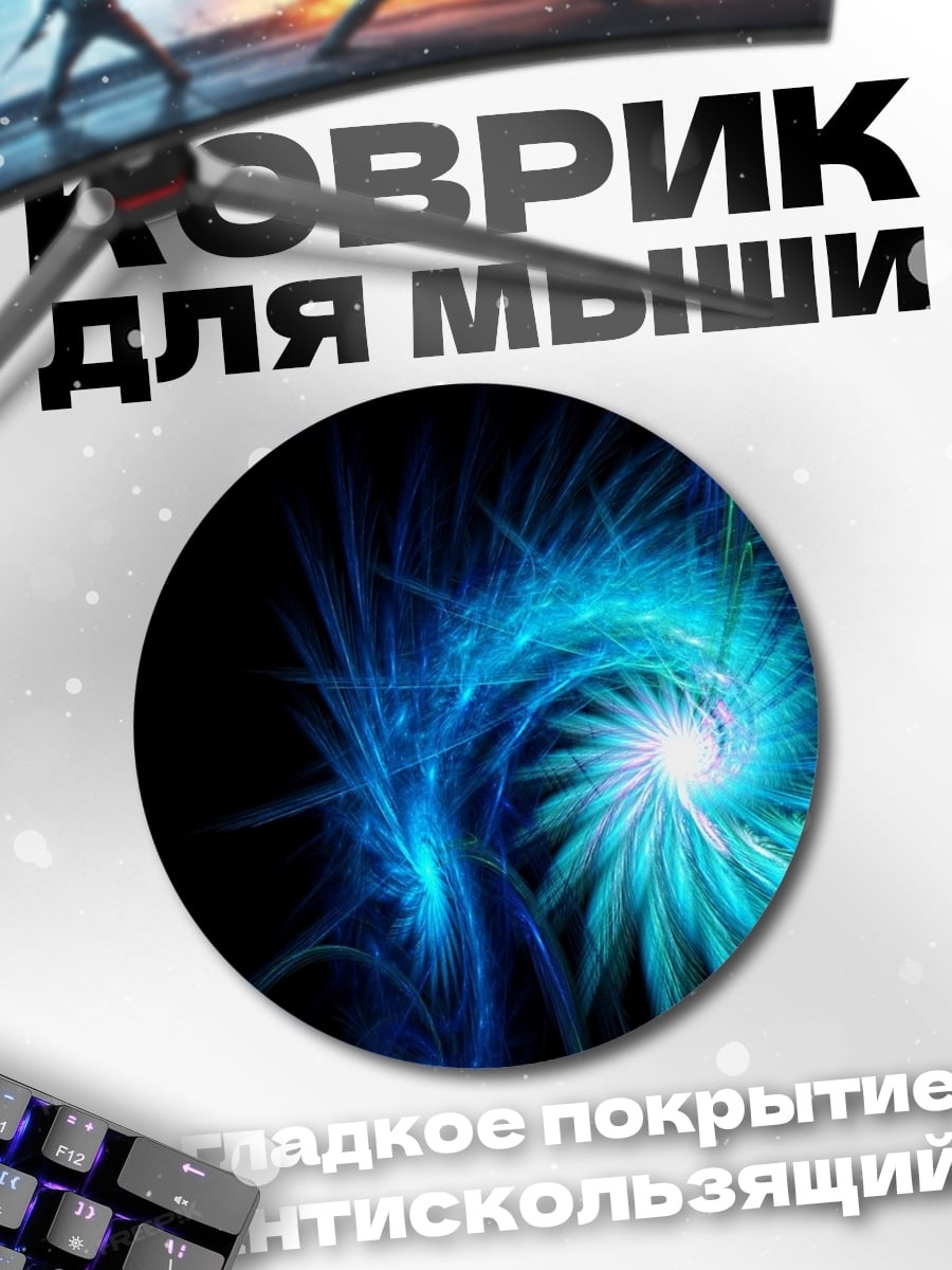 Коврик круглый Синяя спираль