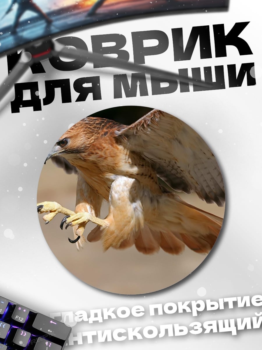 Коврик круглый Ястреб в полете