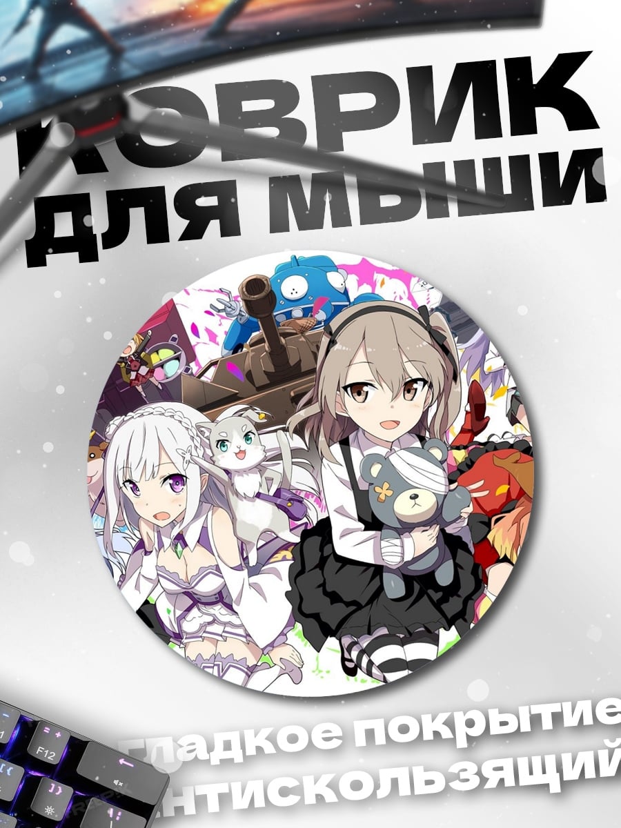 Коврик круглый Аниме команда