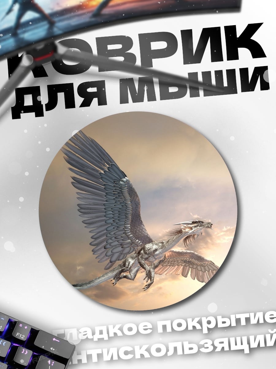 Коврик круглый Летающий Дракон