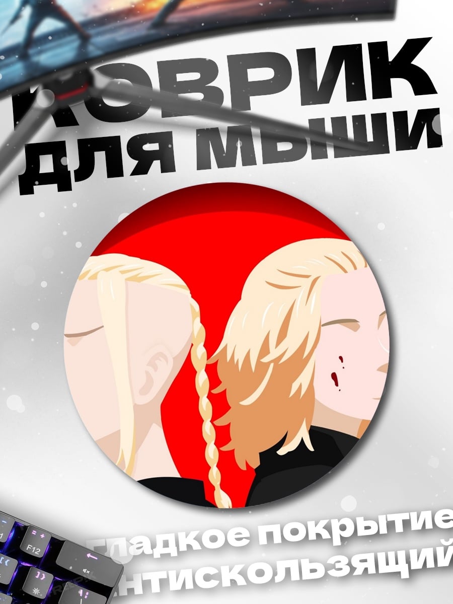 Коврик круглый аниме персонажи