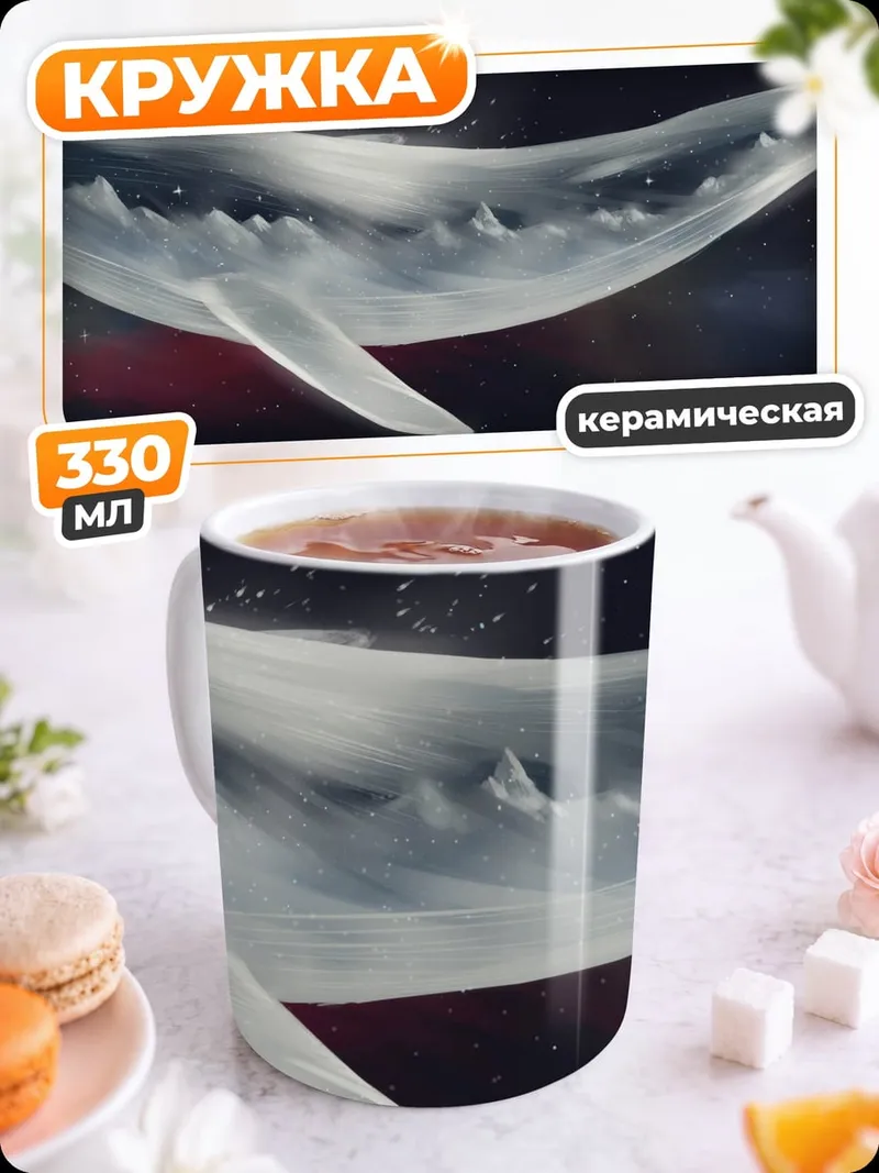 Кружка керамическая Призрачный кит космос