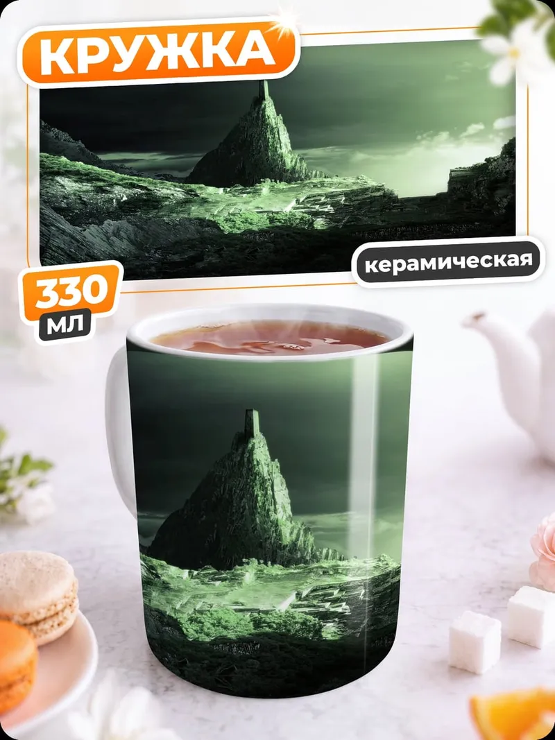 Кружка керамическая Мрачный фэнтези пейзаж