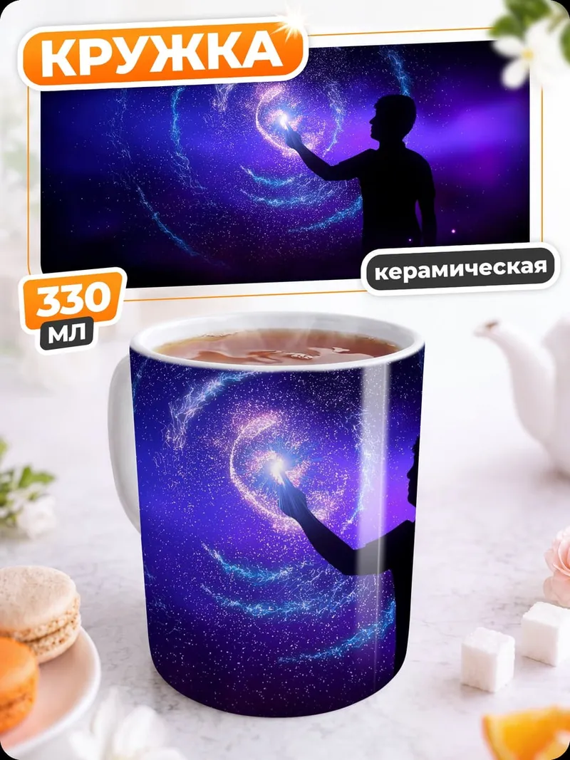 Кружка керамическая Человек и галактика