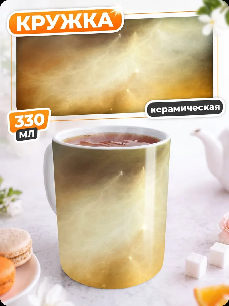 Кружка керамическая космическая туманность
