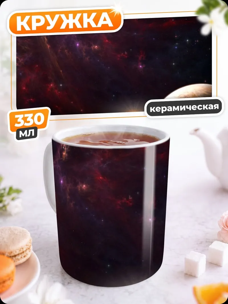 Кружка керамическая космический пейзаж планета