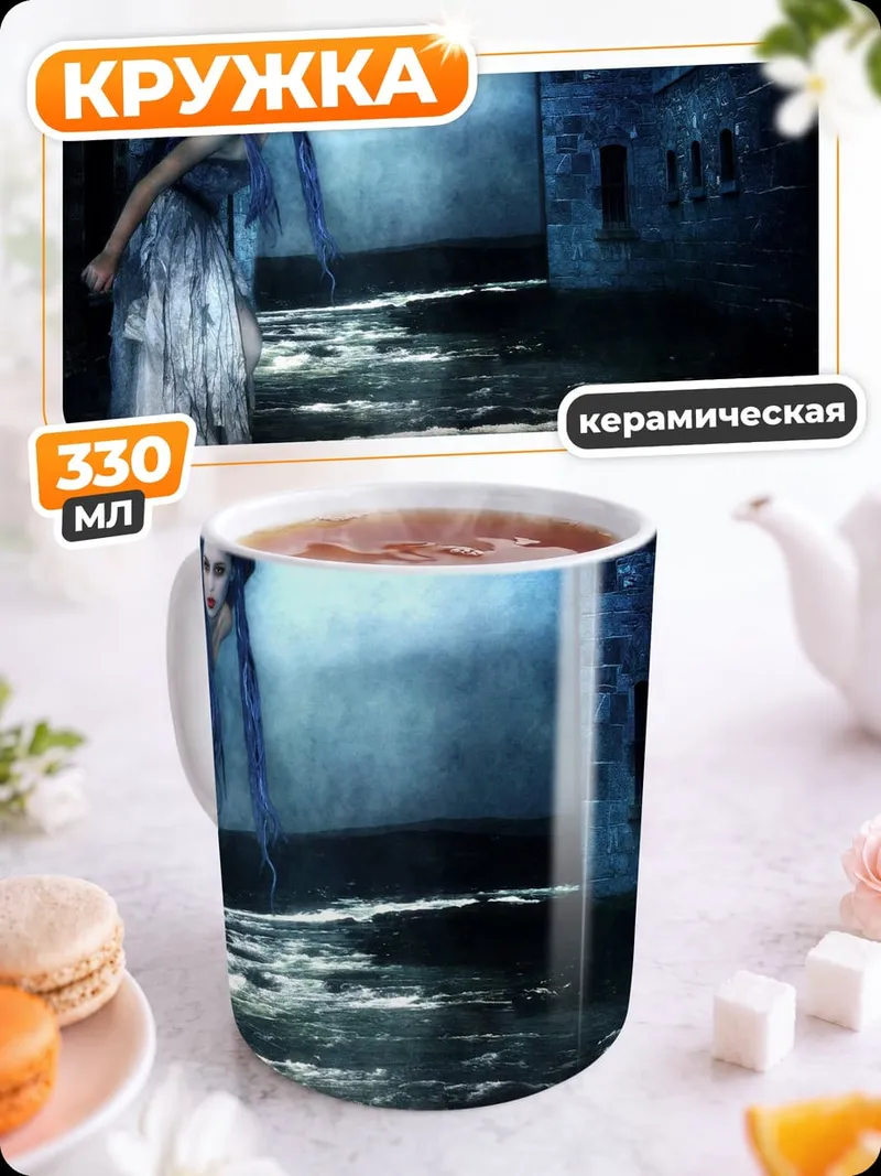 Кружка керамическая Призрачная леди в тумане