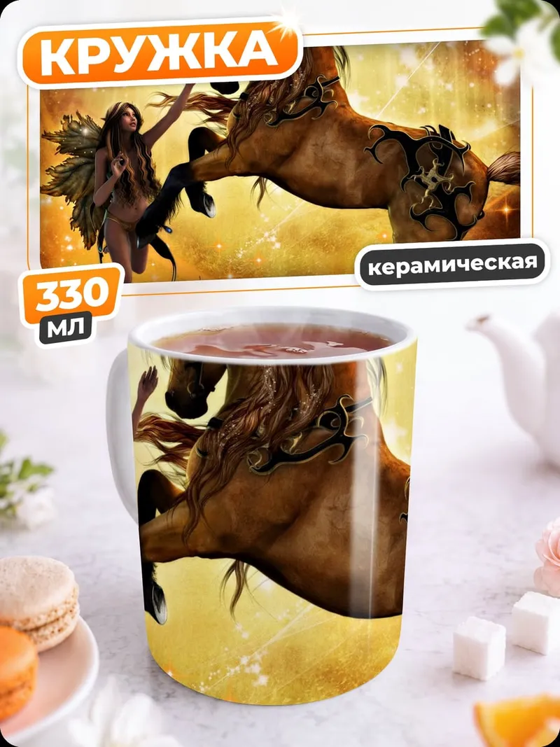 Кружка керамическая Фея и конь