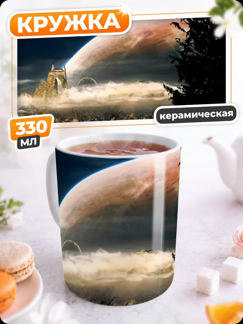 Кружка керамическая Фэнтези битва армия