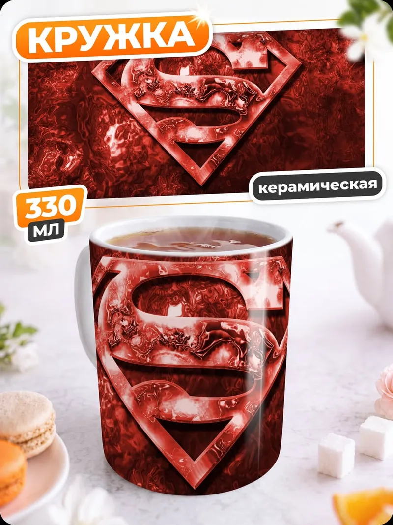 Кружка керамическая Красный символ Супермена