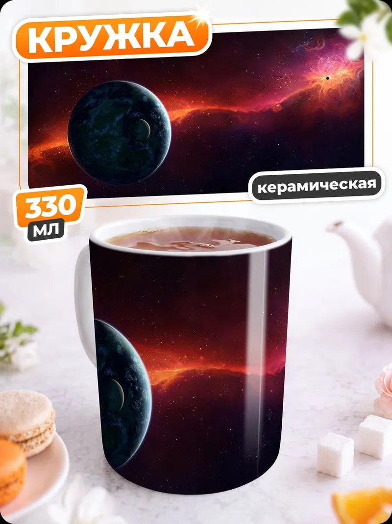Кружка керамическая Планета туманности космосе