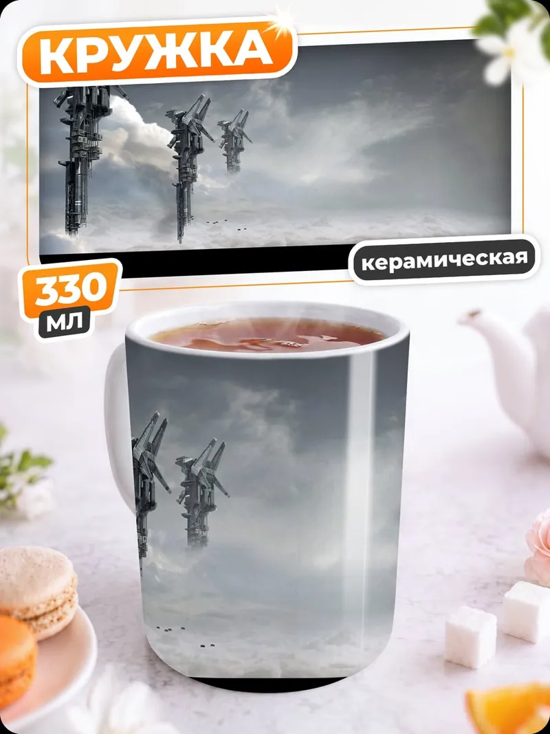 Кружка керамическая Фантастические летающие машины