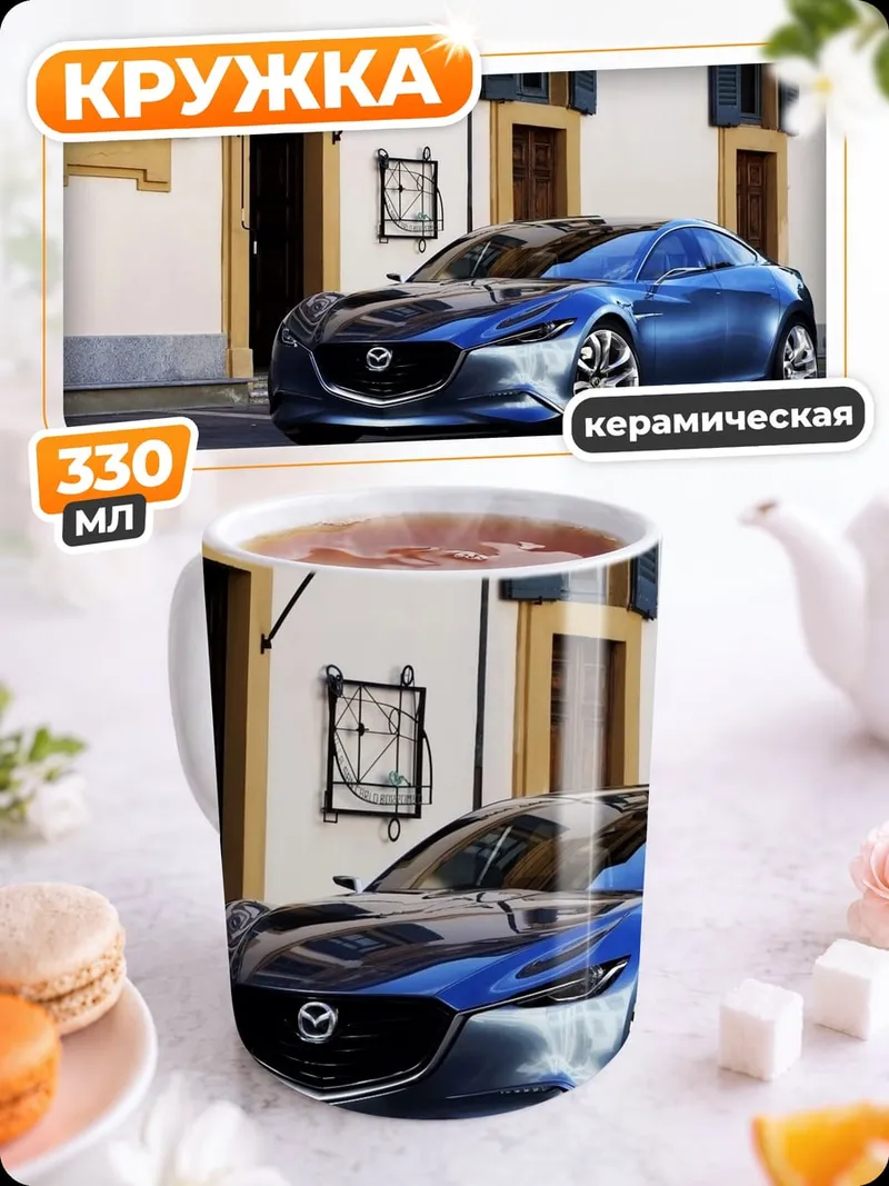 Кружка керамическая Синий спортивный автомобиль