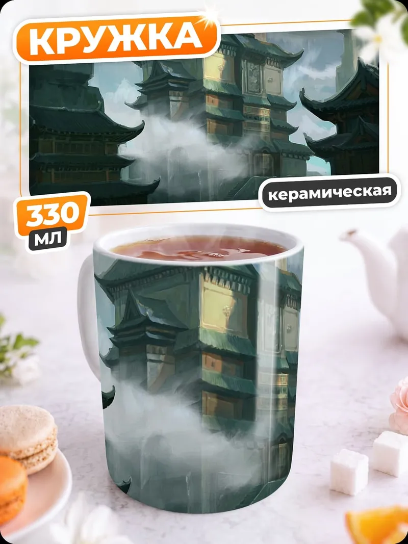 Кружка керамическая Азиатская архитектура