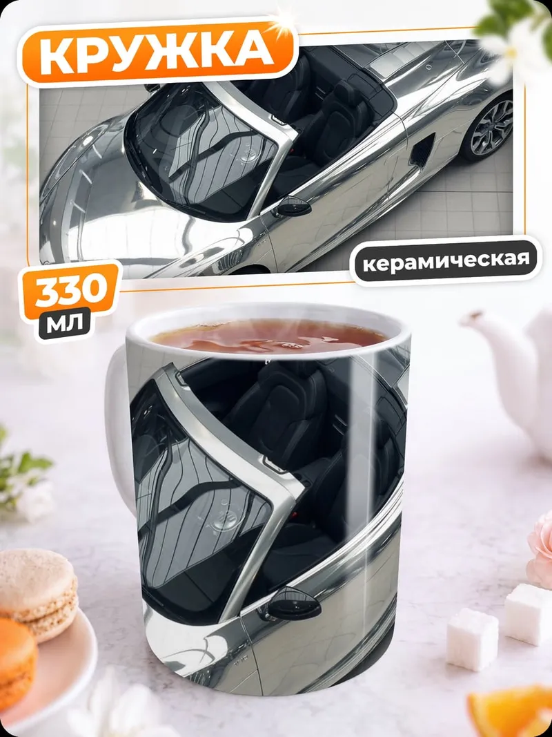 Кружка керамическая Хромированный спорткар