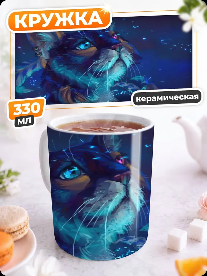 Кружка керамическая Волшебный кот