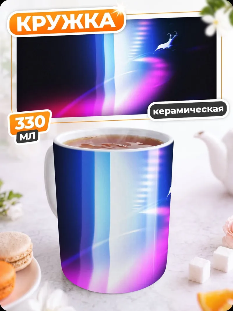 Кружка керамическая Неоновый олень