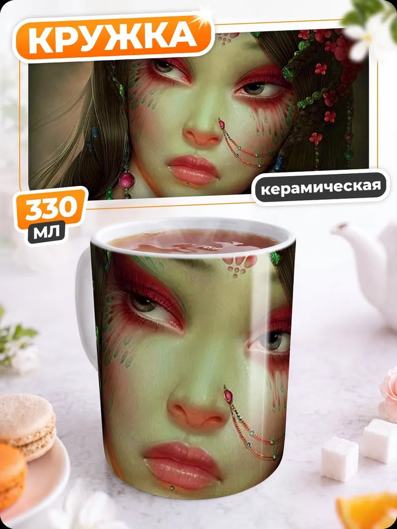 Кружка керамическая Зеленая богиня