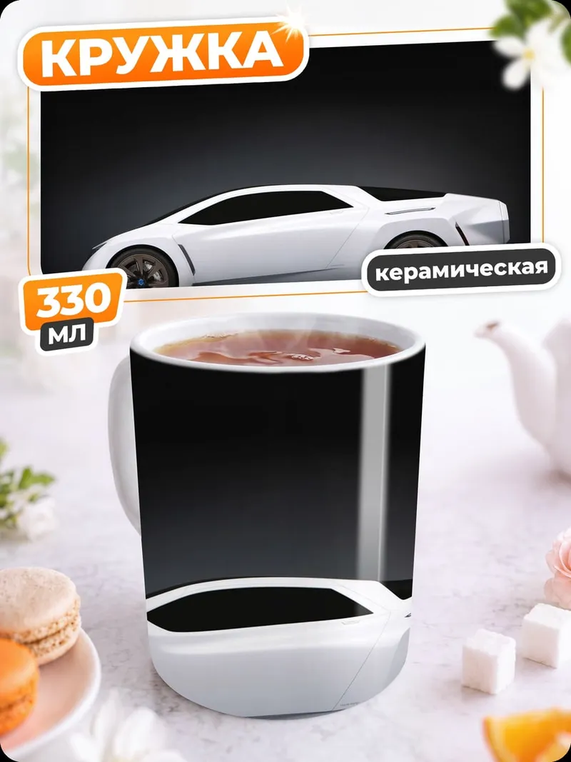 Кружка керамическая Белый спорткар