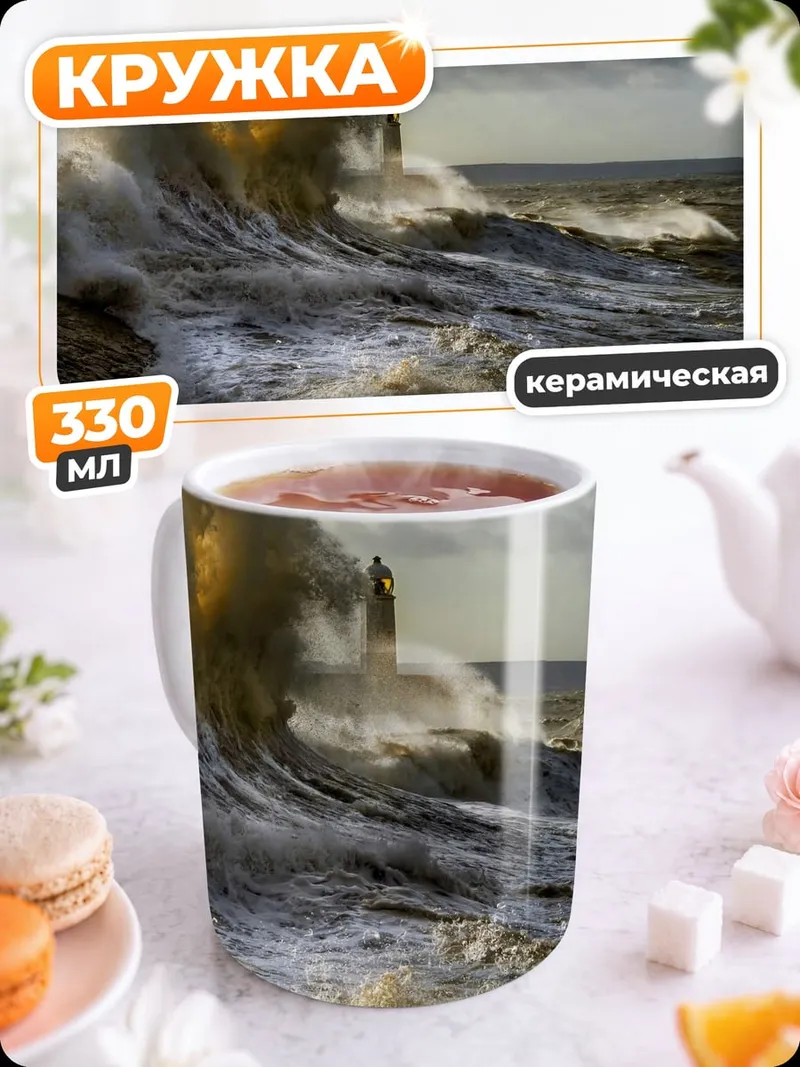 Кружка керамическая Берег шторма