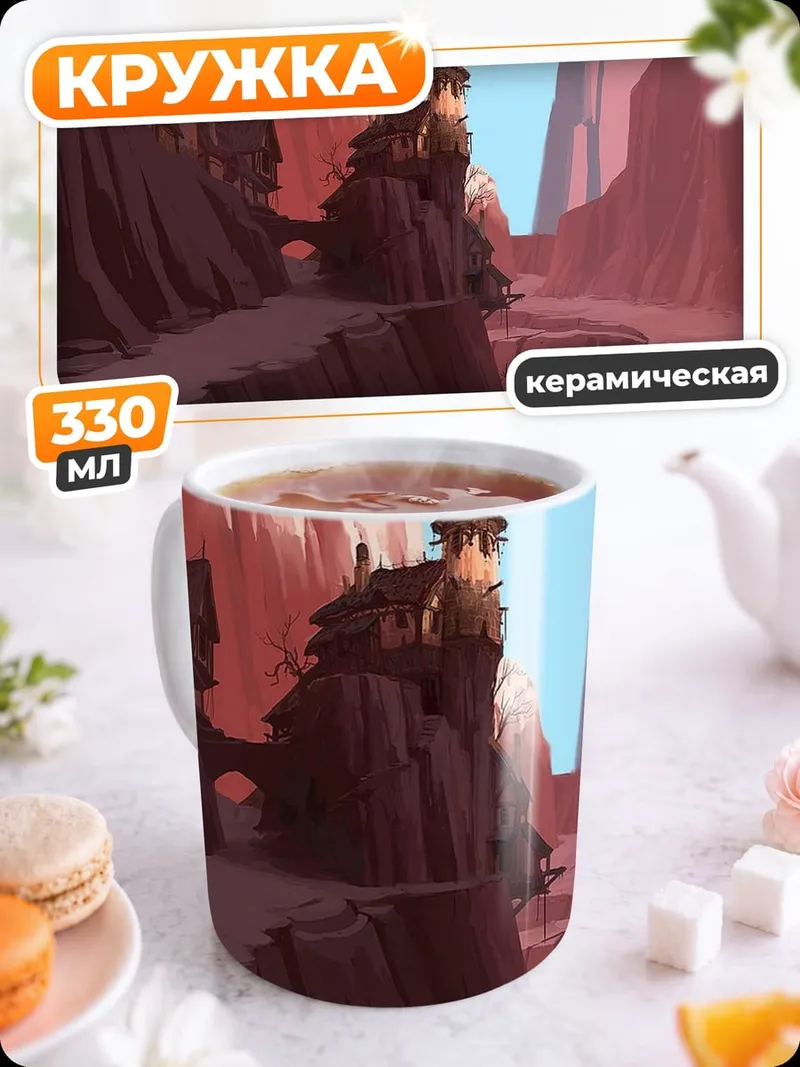 Кружка керамическая Замок в каньоне