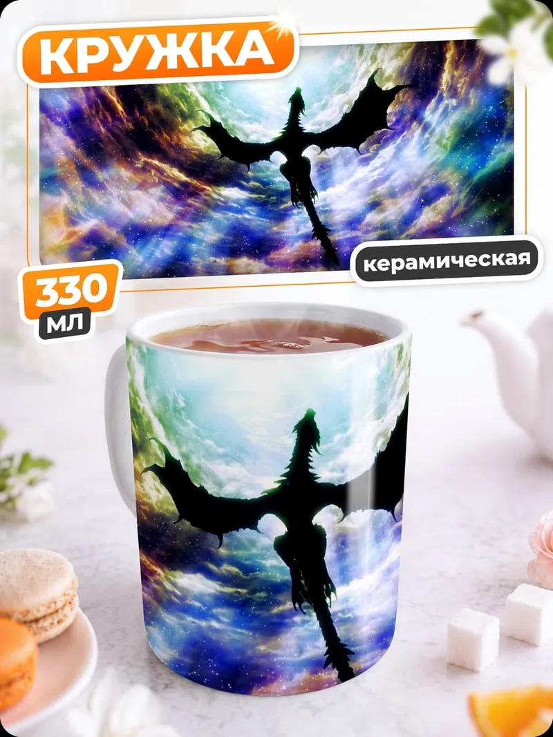 Кружка керамическая Дракон в портале