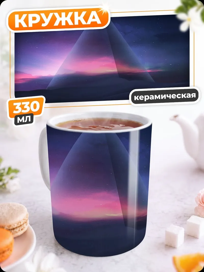 Кружка керамическая Пирамида на закате