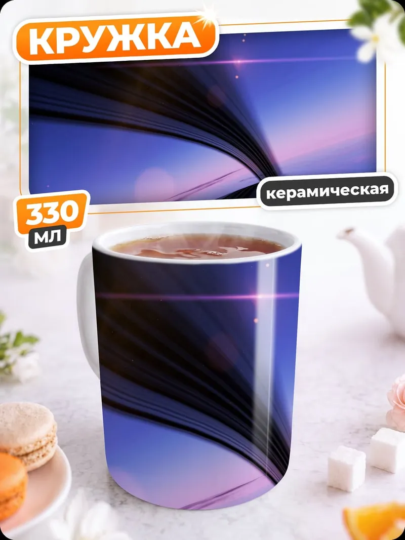 Кружка керамическая неоновый туннель