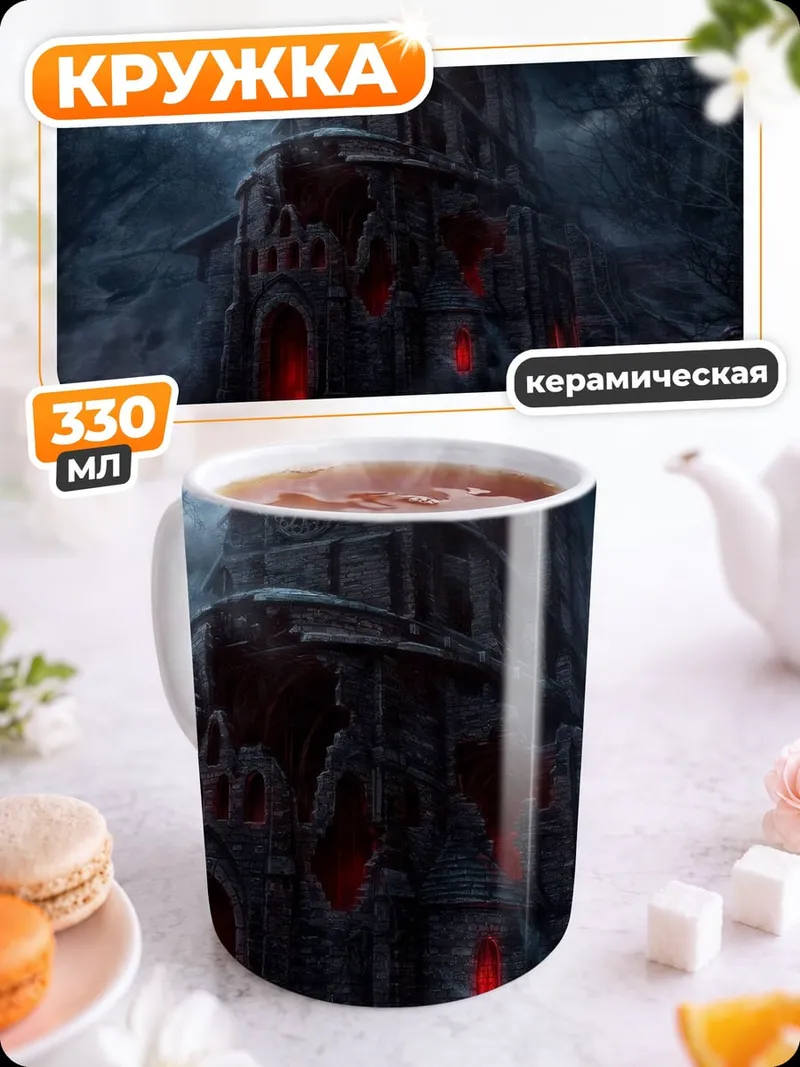 Кружка керамическая Мрачный замок ужасов