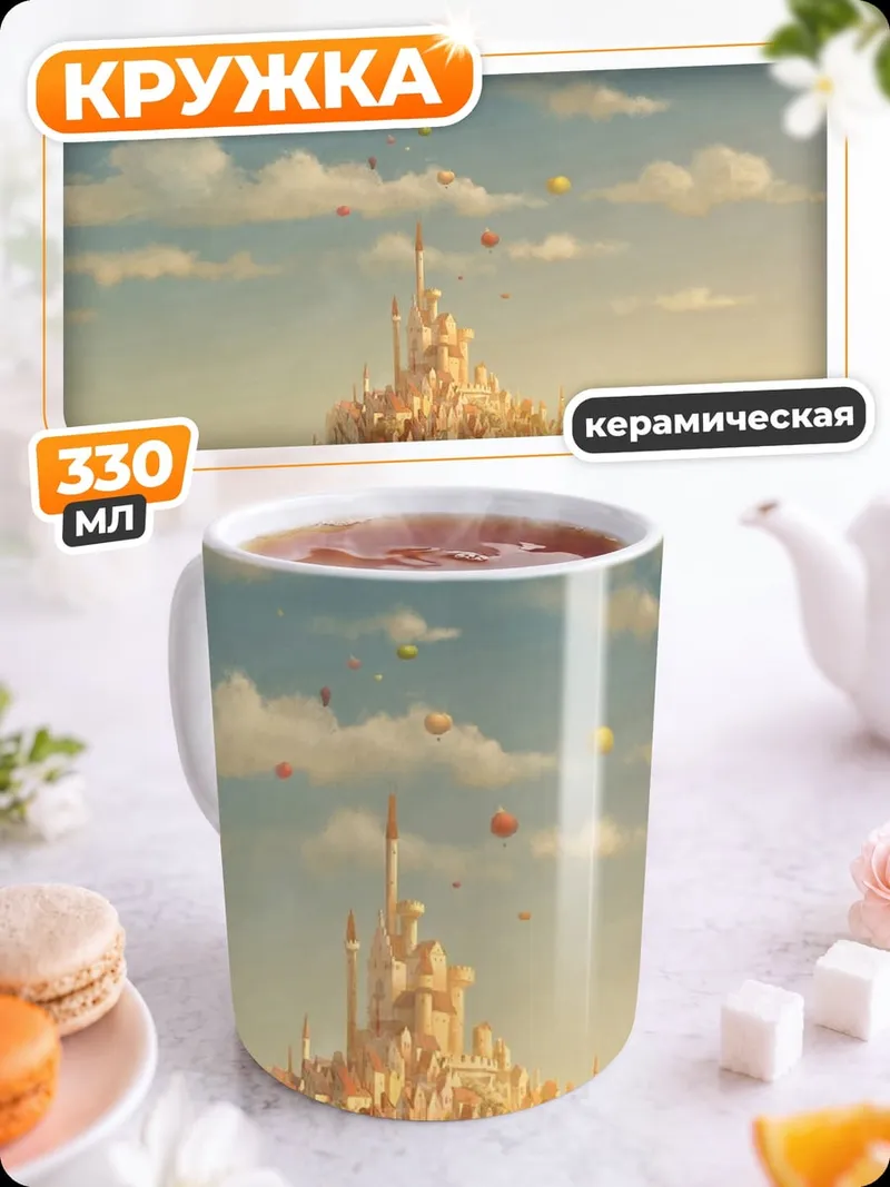Кружка керамическая Сказочный город в облаках