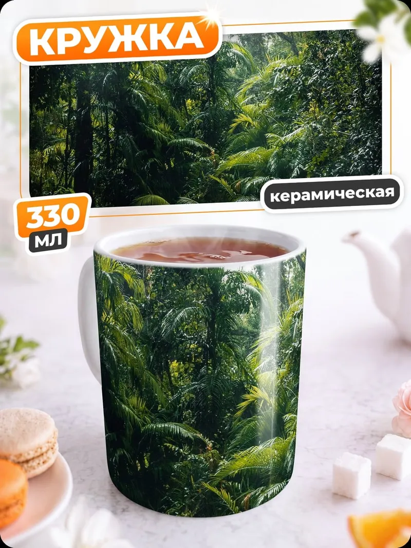 Кружка керамическая Внедорожник в джунглях