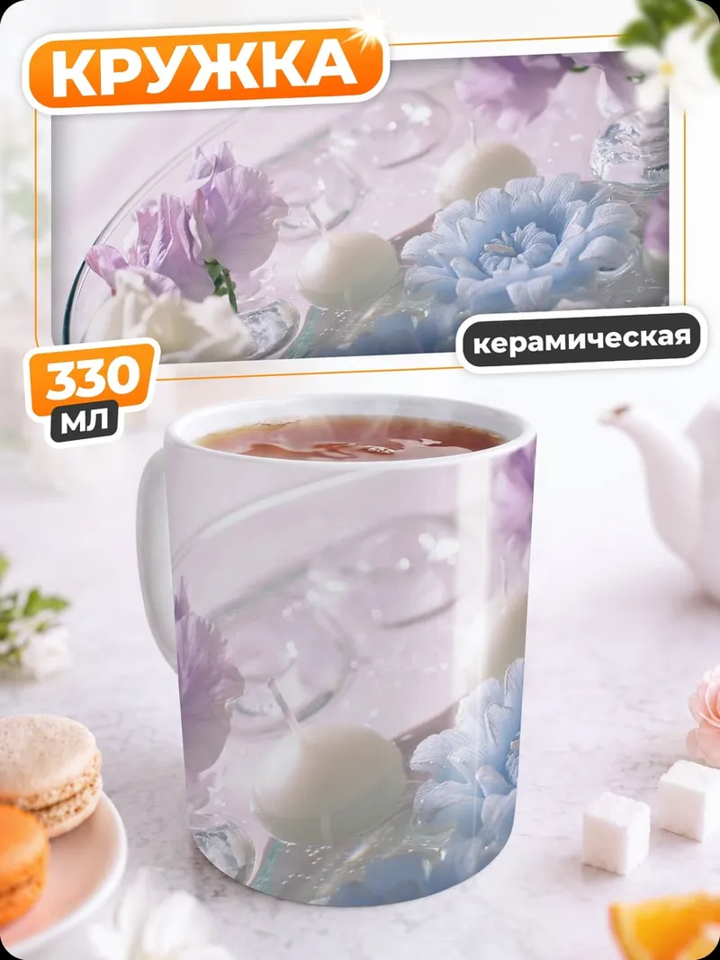 Кружка керамическая Цветочная композиция в воде