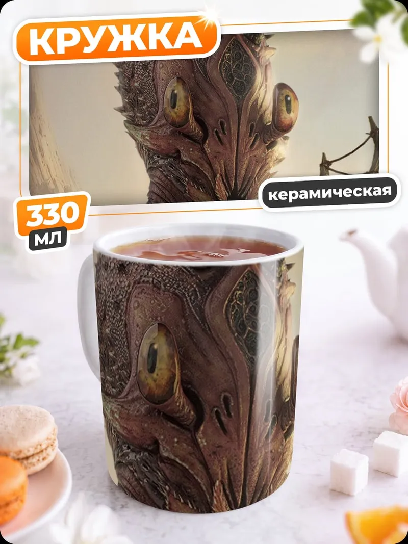 Кружка керамическая инопланетный воин