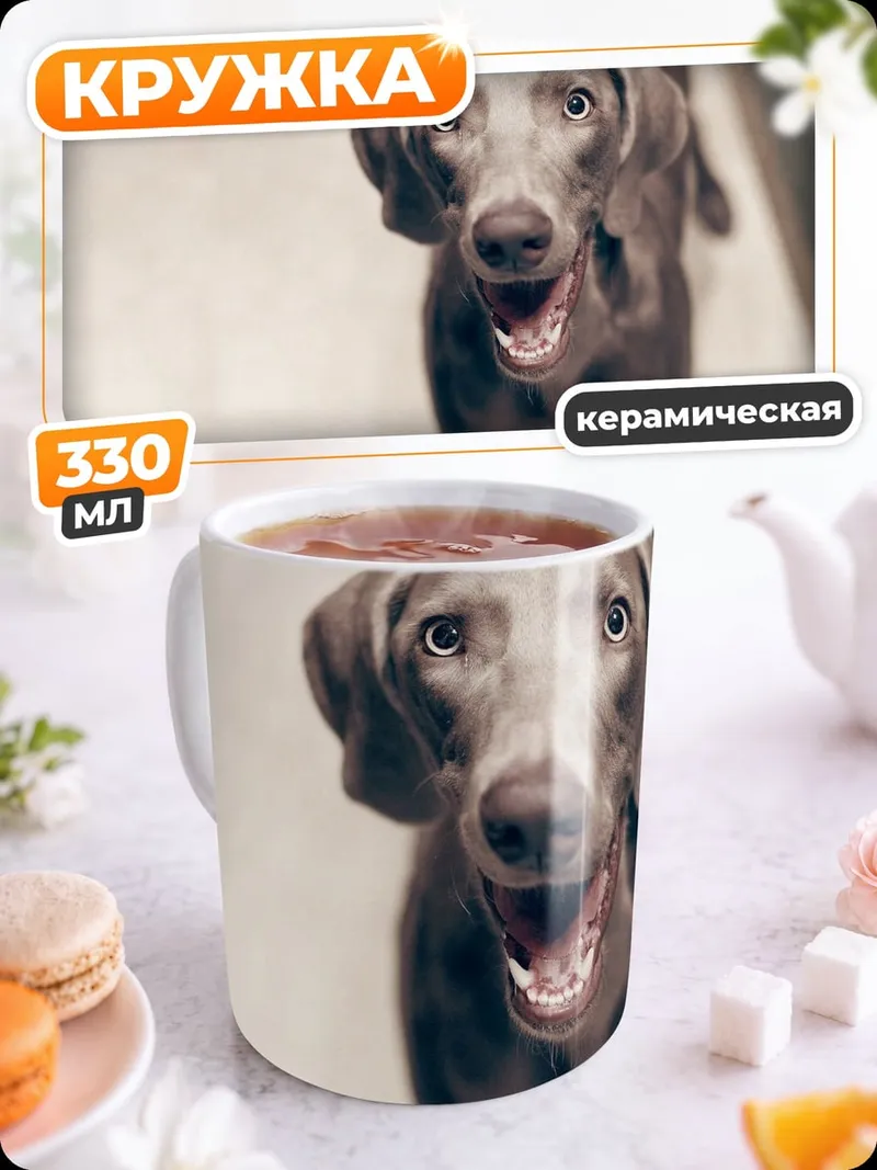 Кружка керамическая Смотрящий пес