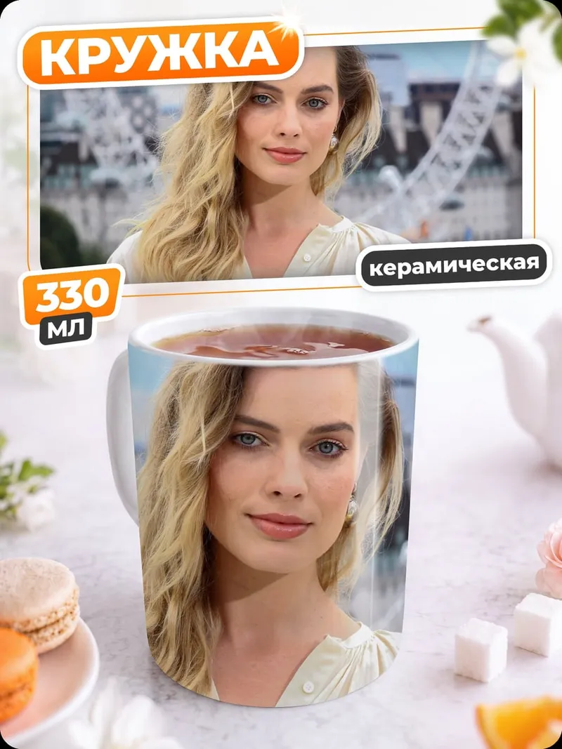 Кружка керамическая Марго Робби портрет