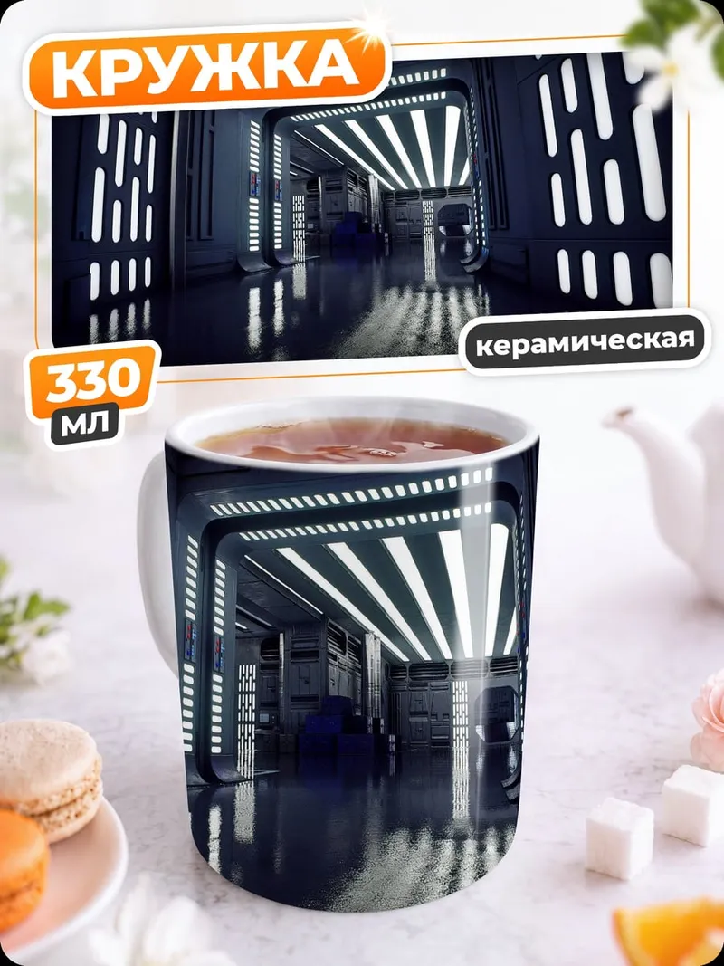 Кружка керамическая Космический коридор свет