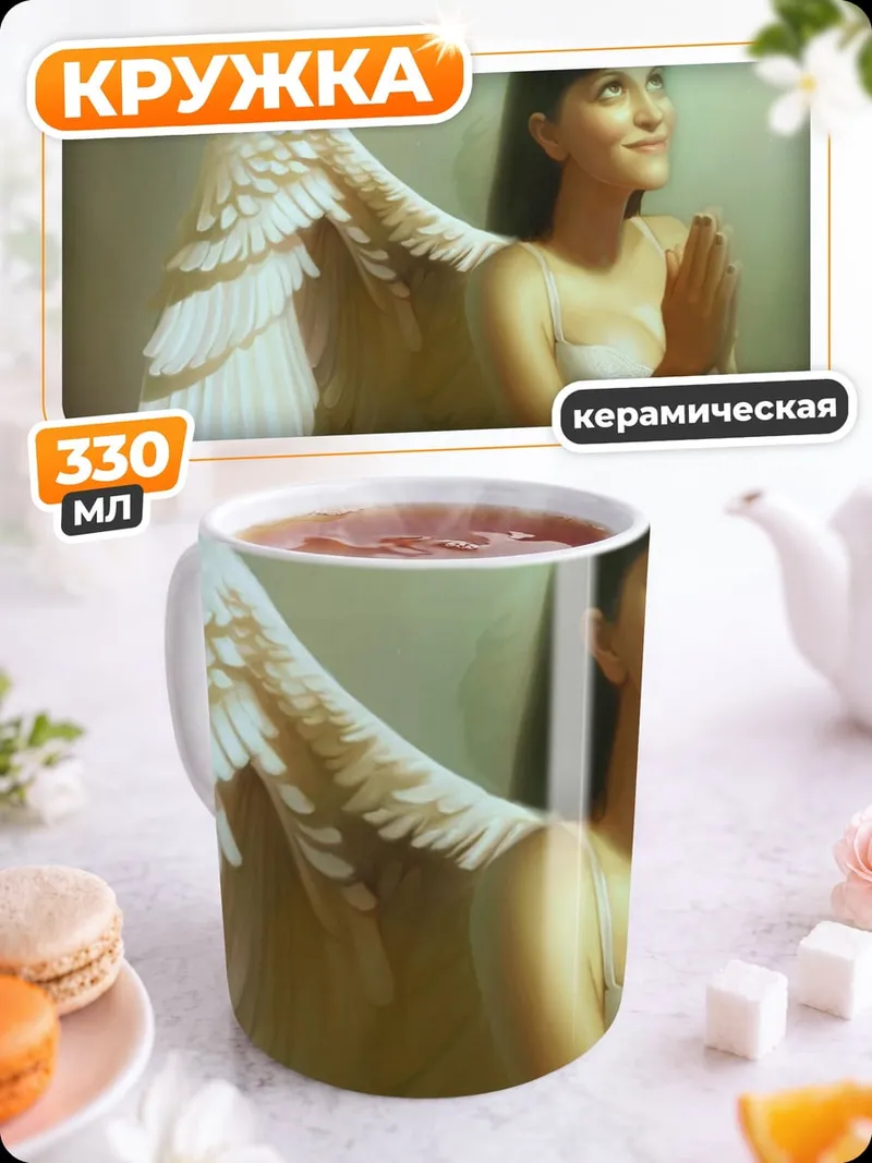 Кружка керамическая Ангел с крыльями