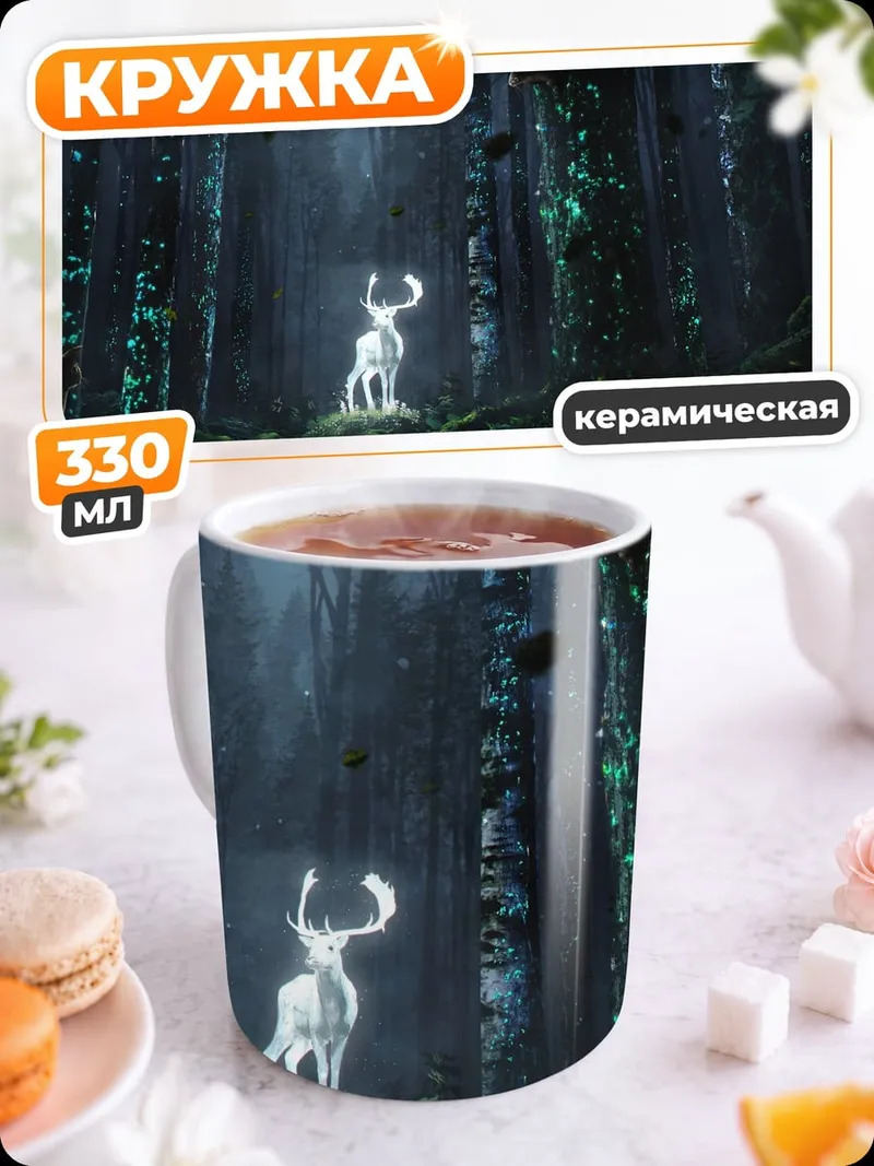 Кружка керамическая Светящийся олень