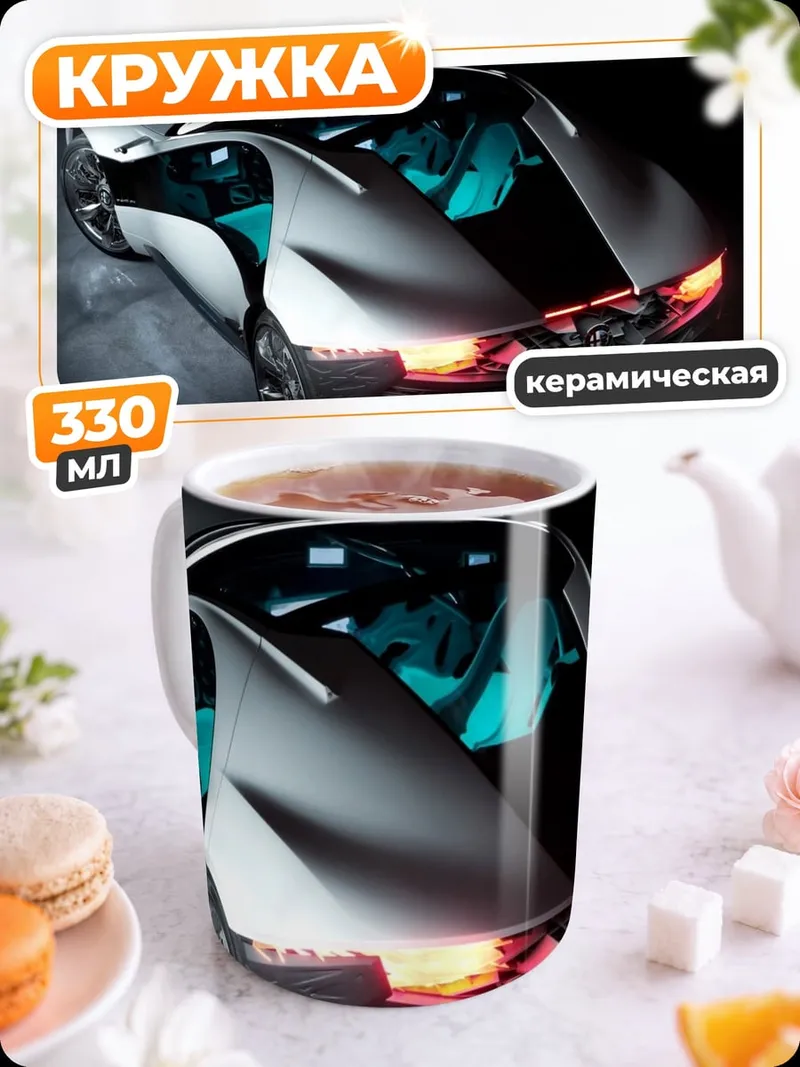 Кружка керамическая Футуристичный автомобиль