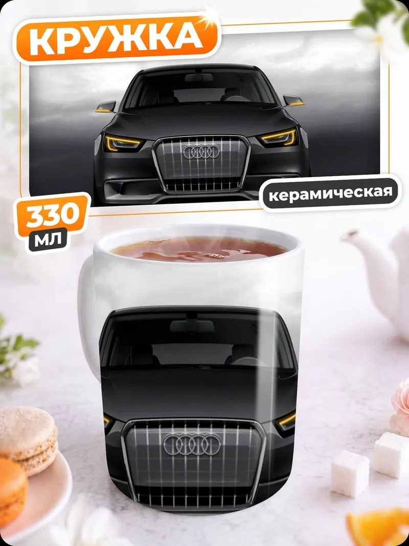 Кружка керамическая Черный автомобиль