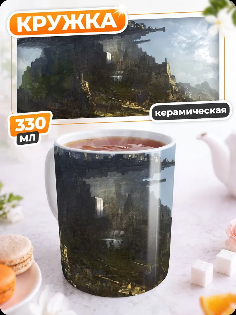 Кружка керамическая Затерянный город на скале