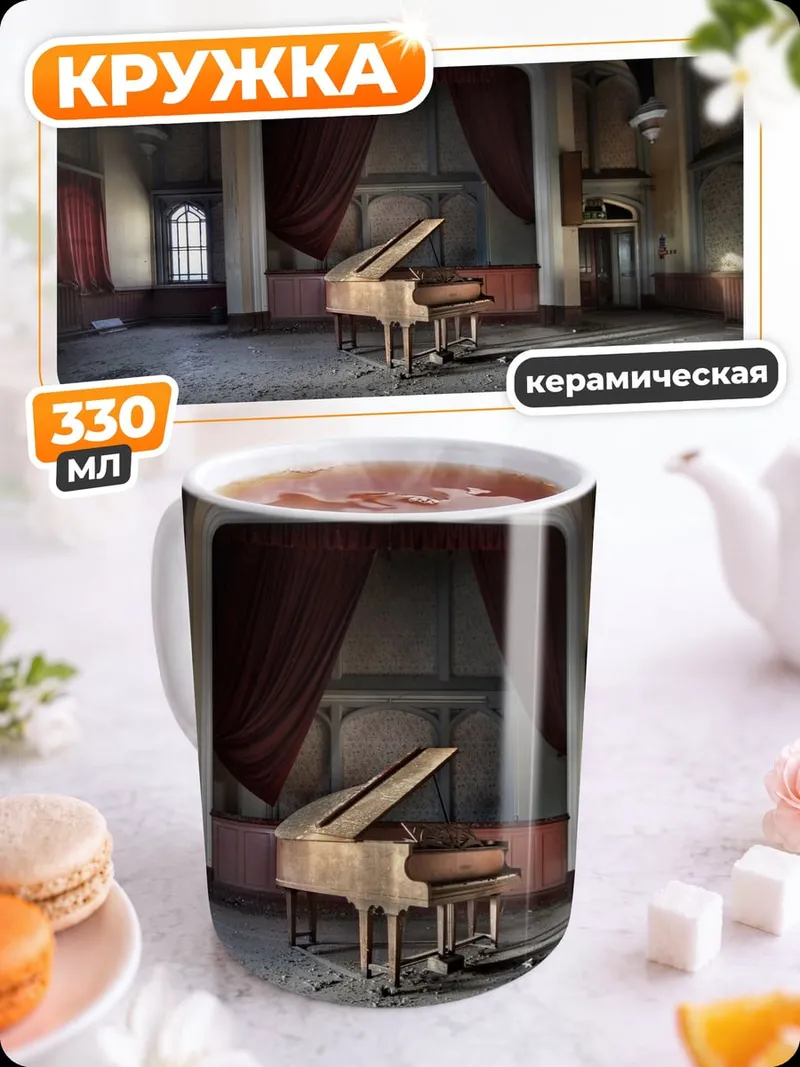 Кружка керамическая Заброшенный рояль