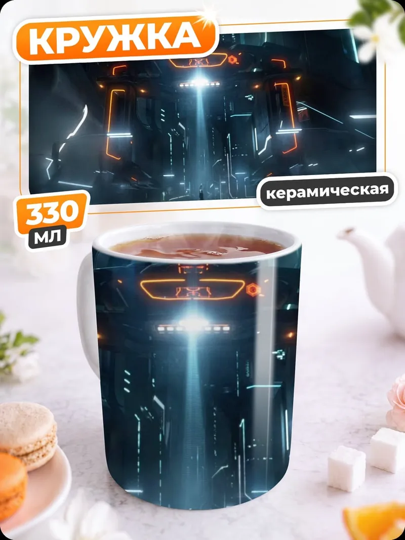 Кружка керамическая Неоновый портал