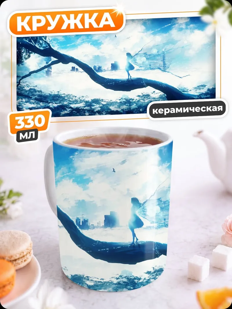Кружка керамическая Небесный город
