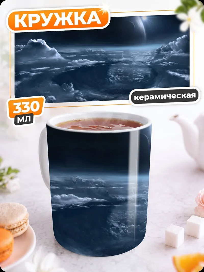 Кружка керамическая космический пейзаж