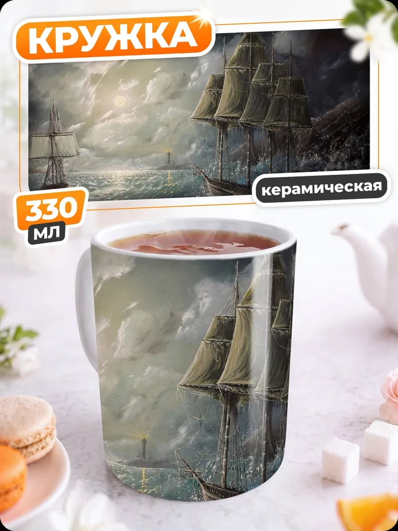 Кружка керамическая штормовое море