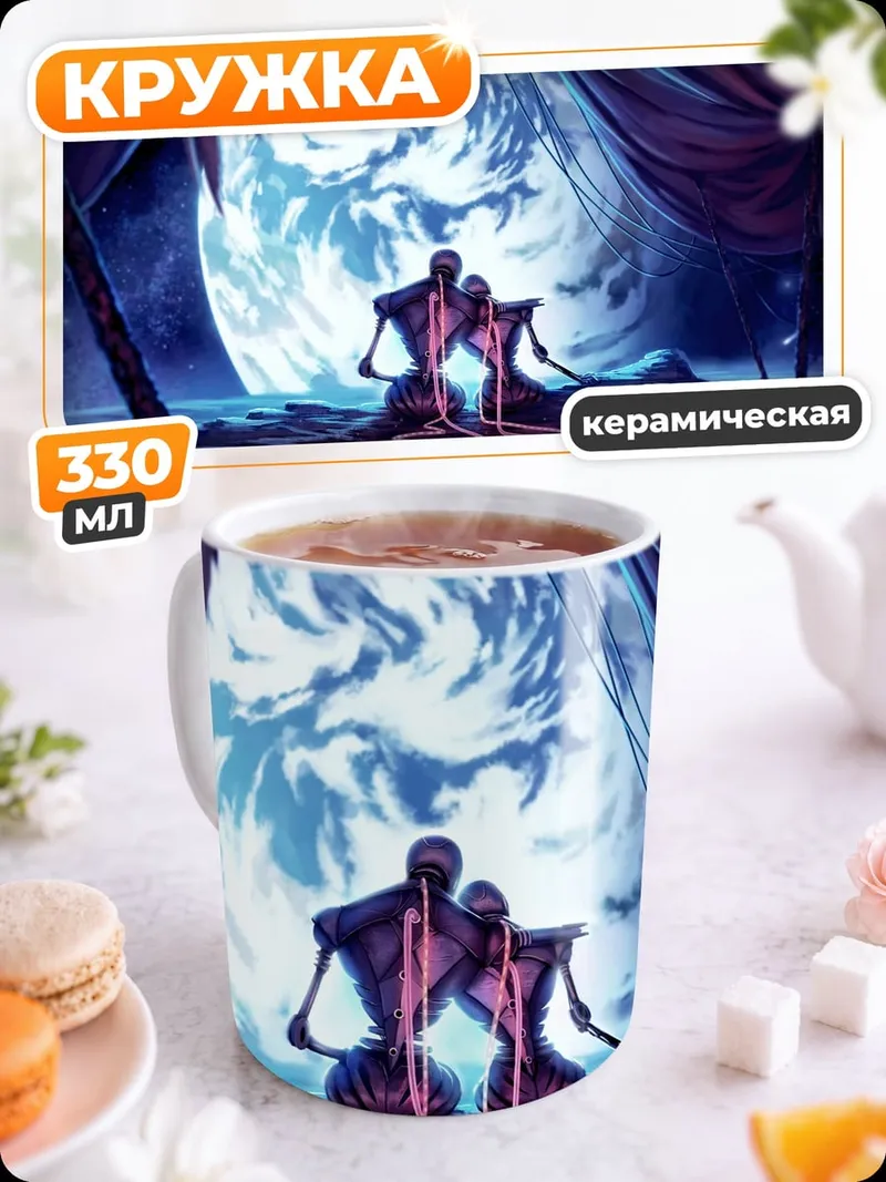 Кружка керамическая Скелеты и луна