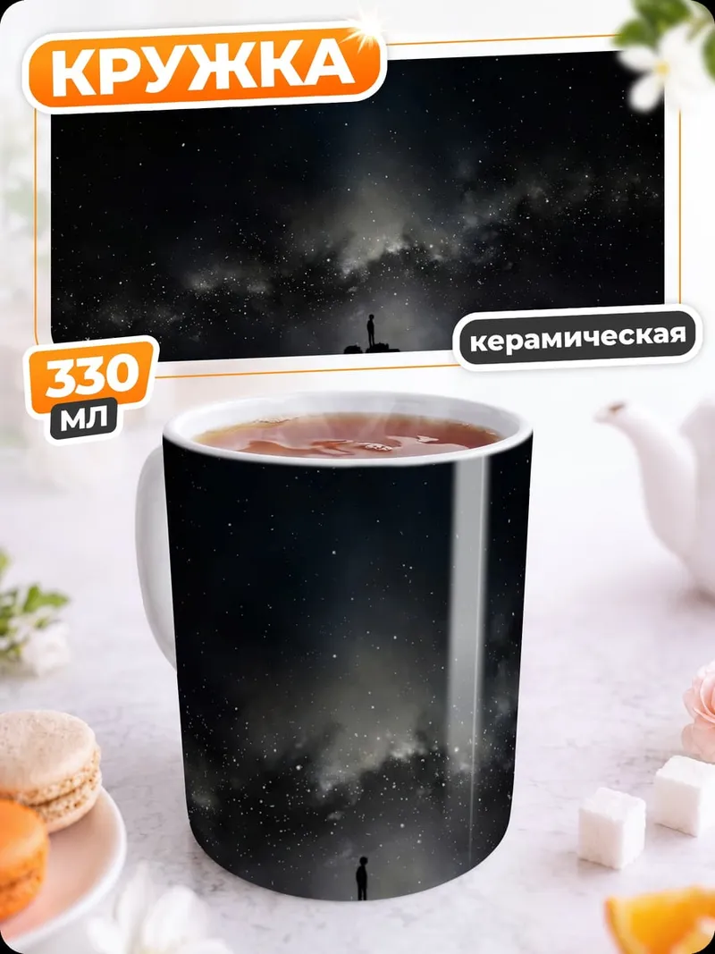 Кружка керамическая Космический ровер под звездами