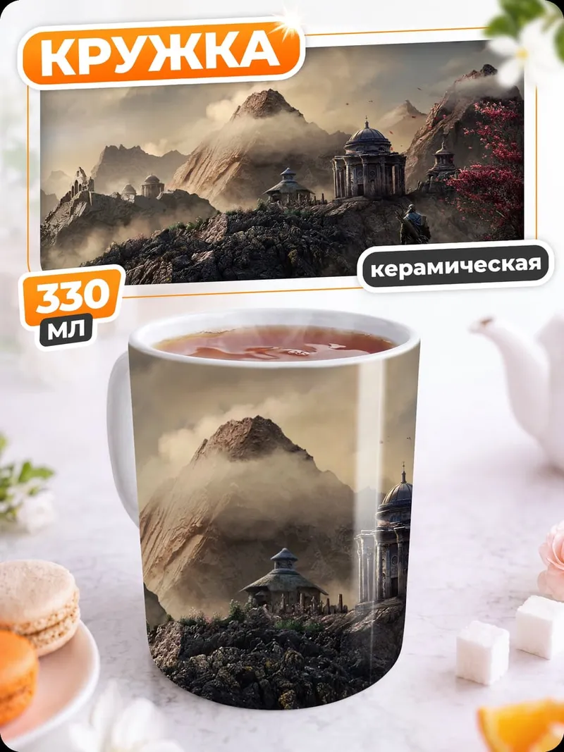 Кружка керамическая Горный пейзаж